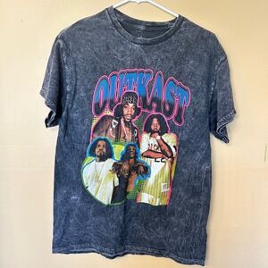 Outkast Vintage Style T-Shirt Band Tee‎ Music Graphic Black Gray Medium M
